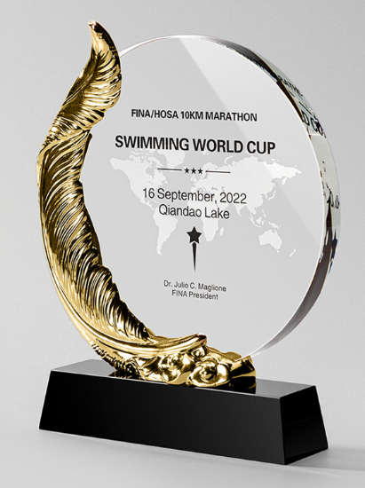 Picture of Metallic Plume Crystal Award